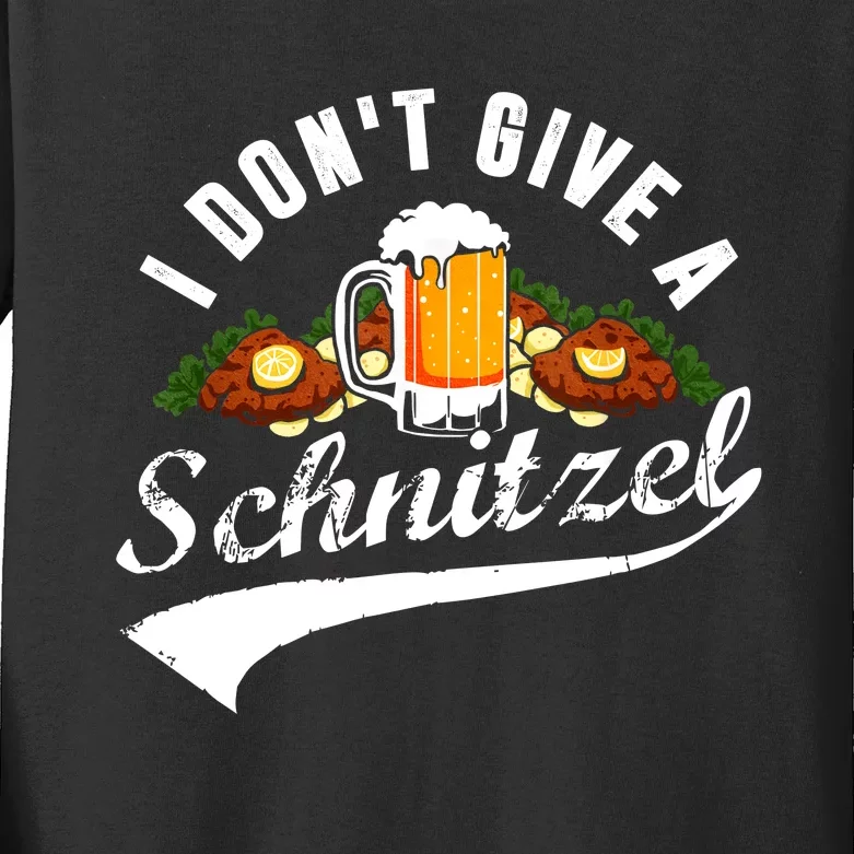 I Dont Give A Schnitzel Oktoberfest Beer Festival Kids Long Sleeve Shirt