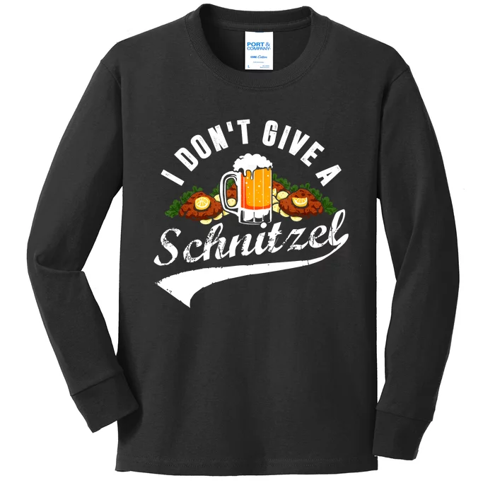 I Dont Give A Schnitzel Oktoberfest Beer Festival Kids Long Sleeve Shirt