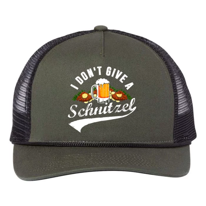 I Dont Give A Schnitzel Oktoberfest Beer Festival Retro Rope Trucker Hat Cap