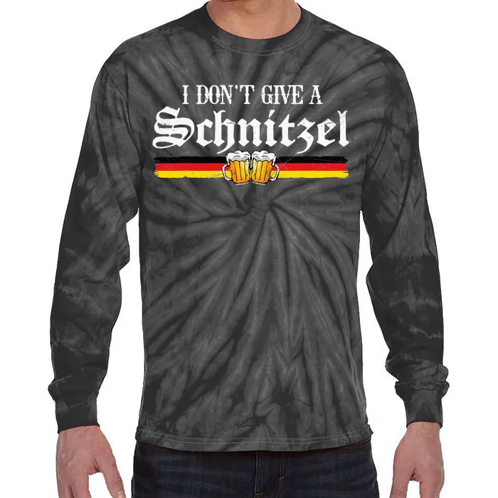 I Dont Give A Schnitzel Funny Oktoberfest German Tie-Dye Long Sleeve Shirt