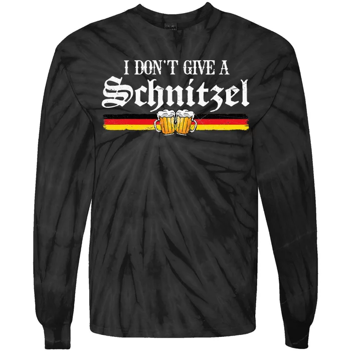 I Dont Give A Schnitzel Funny Oktoberfest German Tie-Dye Long Sleeve Shirt