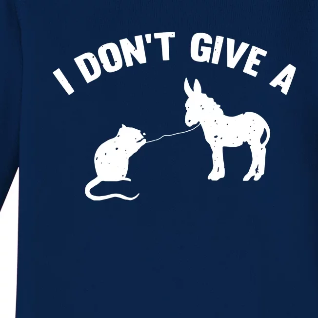 I Dont Give A Rats Ass Distressed Baby Long Sleeve Bodysuit