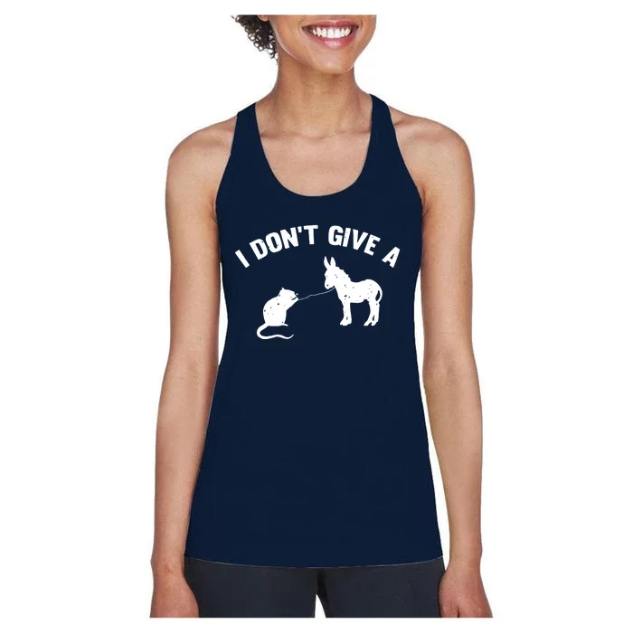 I Dont Give A Rats Ass Distressed Women's Racerback Tank