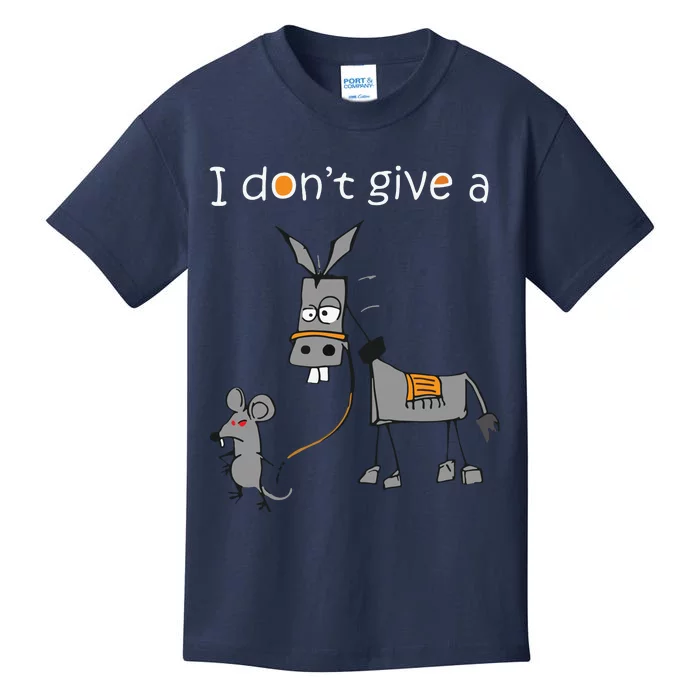 I Dont Give A Rats Ass Mouse Walking Donkey Kids T-Shirt