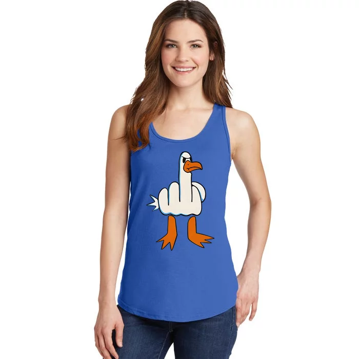 I DonT Give A Duck Middle Finger Funny Offensive Rude Duck Gift Ladies Essential Tank