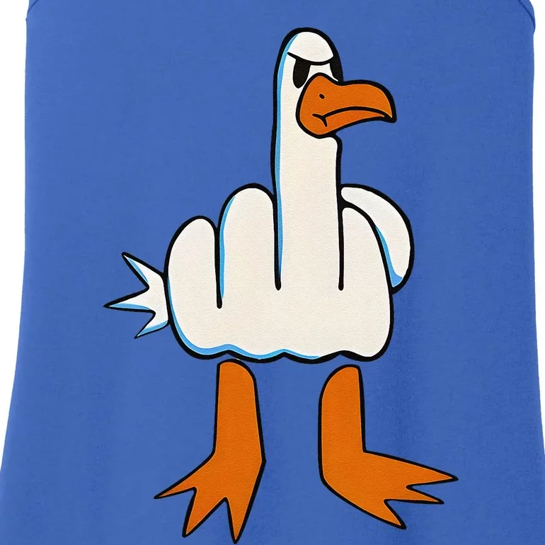 I DonT Give A Duck Middle Finger Funny Offensive Rude Duck Gift Ladies Essential Tank