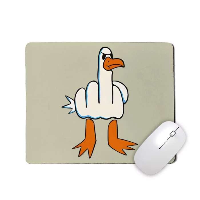 I DonT Give A Duck Middle Finger Funny Offensive Rude Duck Gift Mousepad