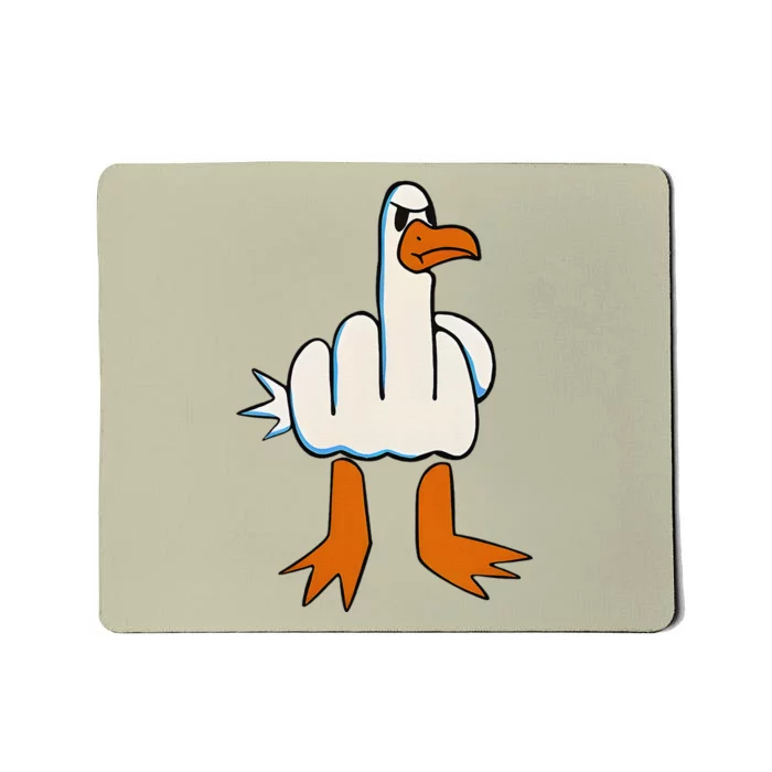 I DonT Give A Duck Middle Finger Funny Offensive Rude Duck Gift Mousepad