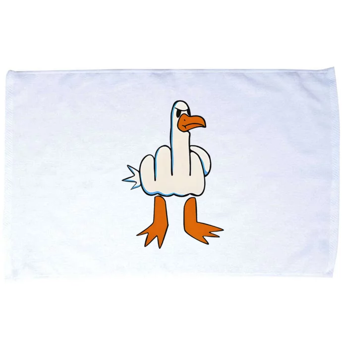 I DonT Give A Duck Middle Finger Funny Offensive Rude Duck Gift Microfiber Hand Towel