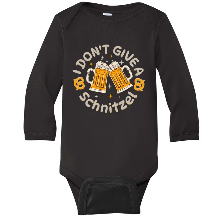 I Dont Give A Schnitzel Baby Long Sleeve Bodysuit