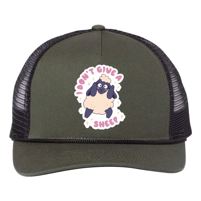 I Don't Give A Sheep Funny Retro Rope Trucker Hat Cap