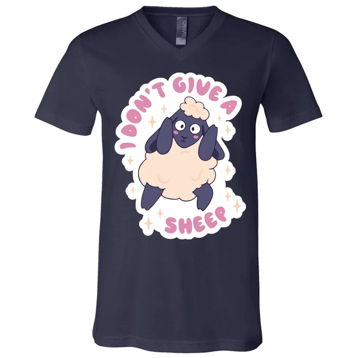 I Don't Give A Sheep Funny V-Neck T-Shirt