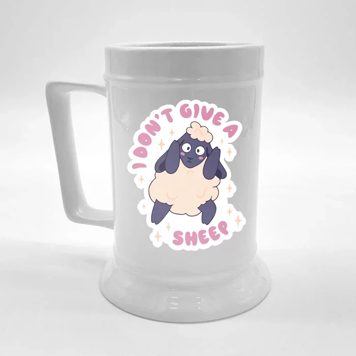 I Don't Give A Sheep Funny Front & Back Beer Stein