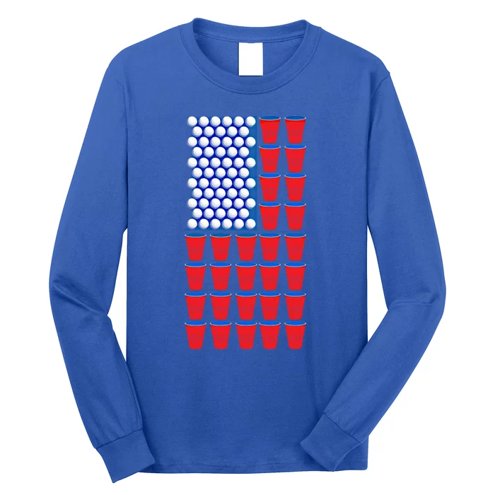 Independence Day Great Gift Usa Flag Great Gift Beer Pong Great Gift Graphic Gre Long Sleeve Shirt