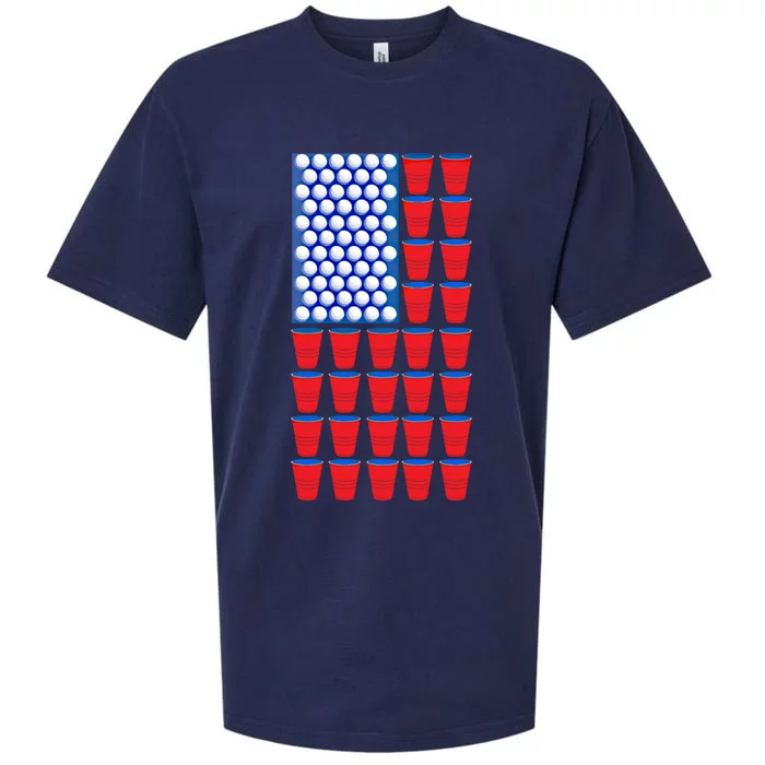 Independence Day Great Gift Usa Flag Great Gift Beer Pong Great Gift Graphic Gre Sueded Cloud Jersey T-Shirt