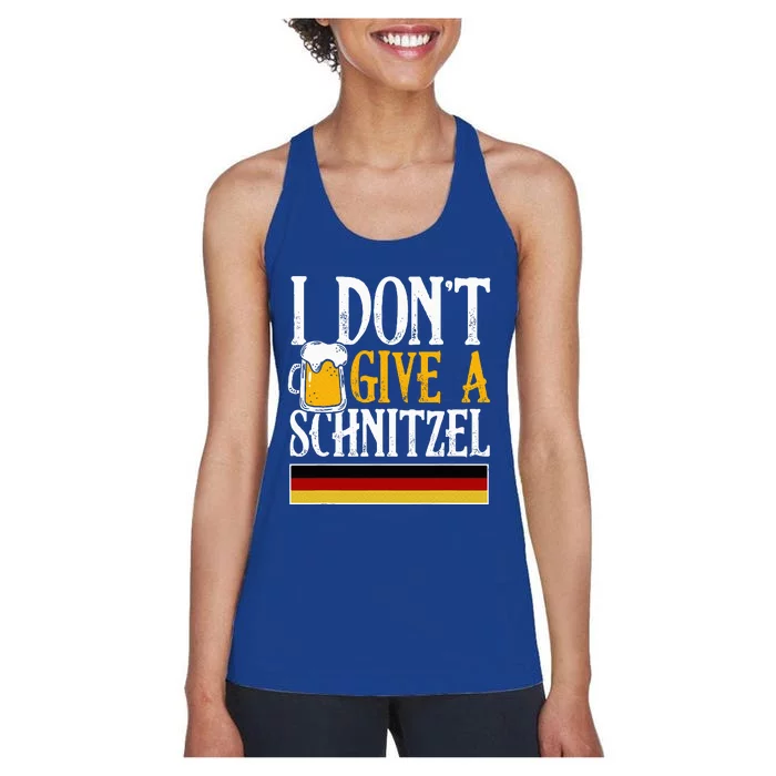 I DonT Give A Schnitzel German Beer Wurst Funny Oktoberfest Women's Racerback Tank