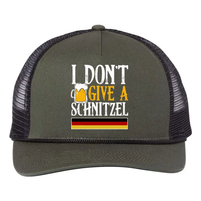 I DonT Give A Schnitzel German Beer Wurst Funny Oktoberfest Retro Rope Trucker Hat Cap