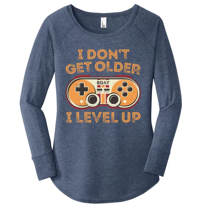 I Dont Get Older I Level Up Gamer Game Controller Birthday Gift Women's Perfect Tri Tunic Long Sleeve Shirt