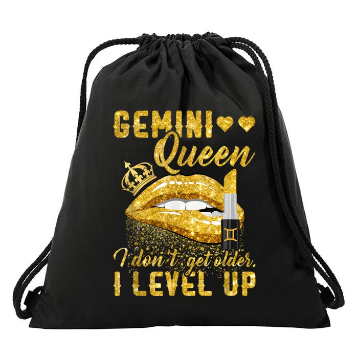 I Dont Get Older I Level Up Gemini Drawstring Bag