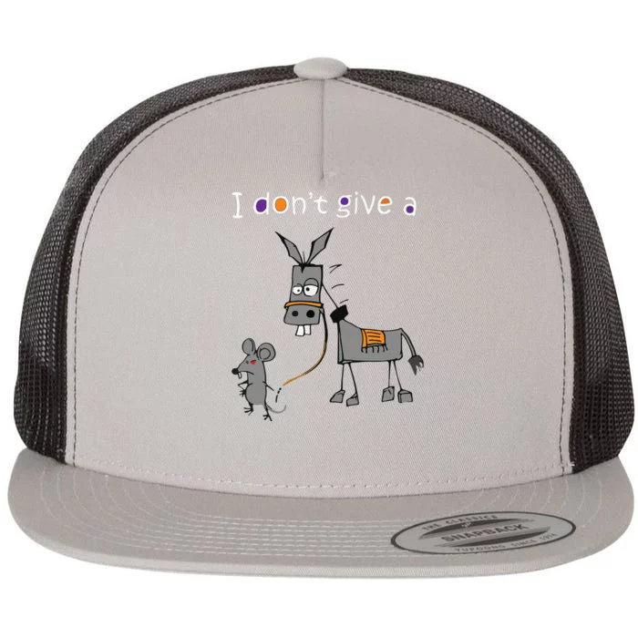 I Dont Give A Rats Ass Mouse Walking Donkey Flat Bill Trucker Hat