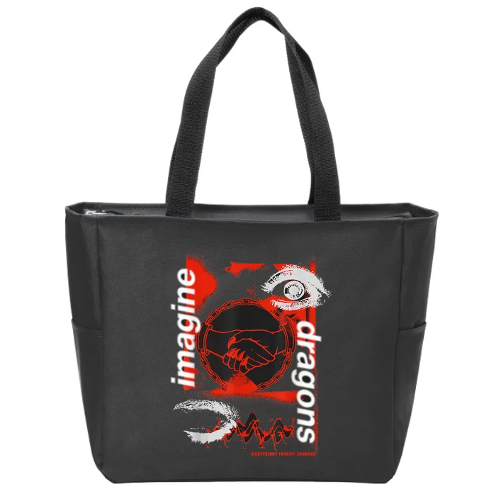 I.M.A.G.I.N.E D.R.A.G.O.N.S Handshake Zip Tote Bag