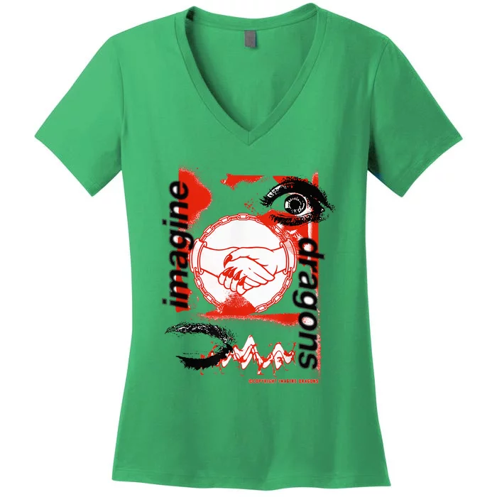 I.M.A.G.I.N.E D.R.A.G.O.N.S Handshake Women's V-Neck T-Shirt