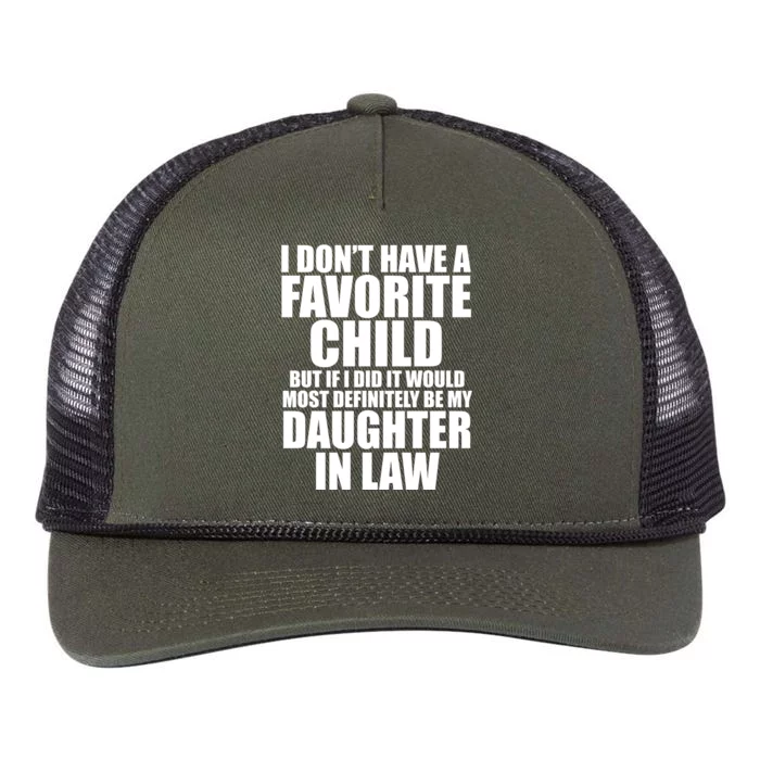 I Dont Have A Favorite Child Funny Daughter In Law Retro Rope Trucker Hat Cap