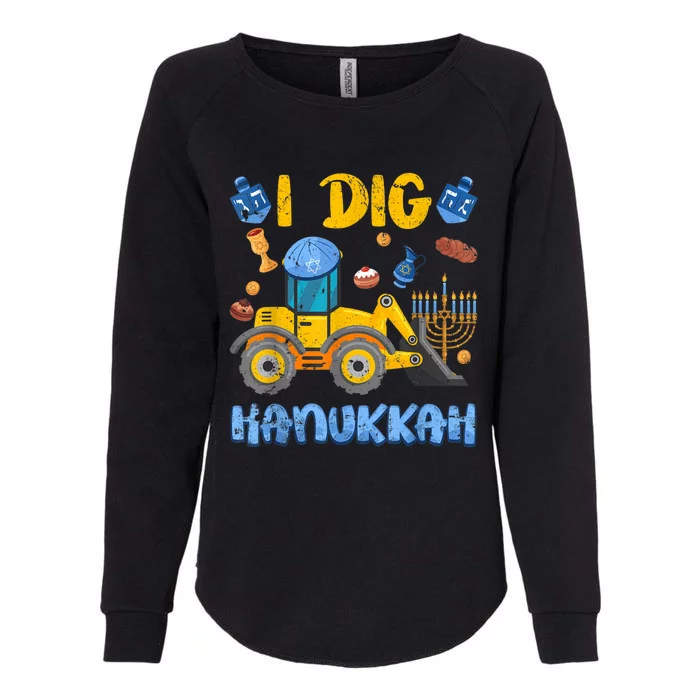 I Dig Hanukkah Excavator Construction Toddler  Boys Gift Womens California Wash Sweatshirt