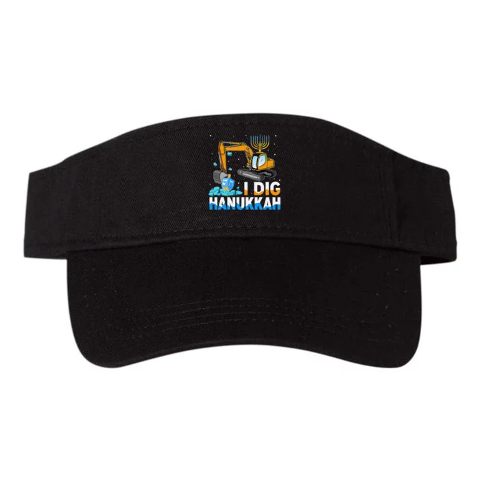 I Dig Hanukkah Excavator Construction Toddler Hanukkah Boys Valucap Bio-Washed Visor