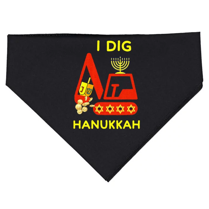 I Dig Hanukkah Crane Construction Chanukah Pajamas USA-Made Doggie Bandana