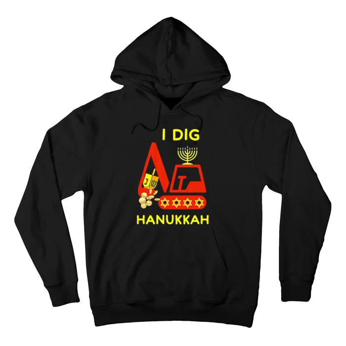 I Dig Hanukkah Crane Construction Chanukah Pajamas Hoodie