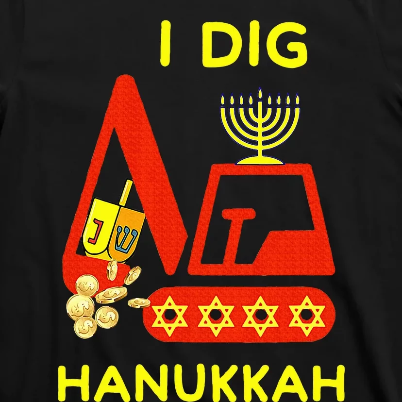 I Dig Hanukkah Crane Construction Chanukah Pajamas T-Shirt