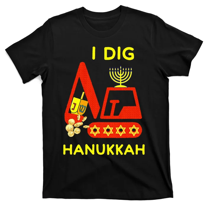 I Dig Hanukkah Crane Construction Chanukah Pajamas T-Shirt