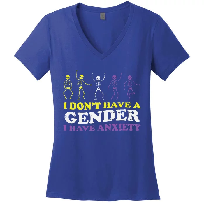 I Dont Have Gender Enby Pride Flag Lgbtq Women's V-Neck T-Shirt