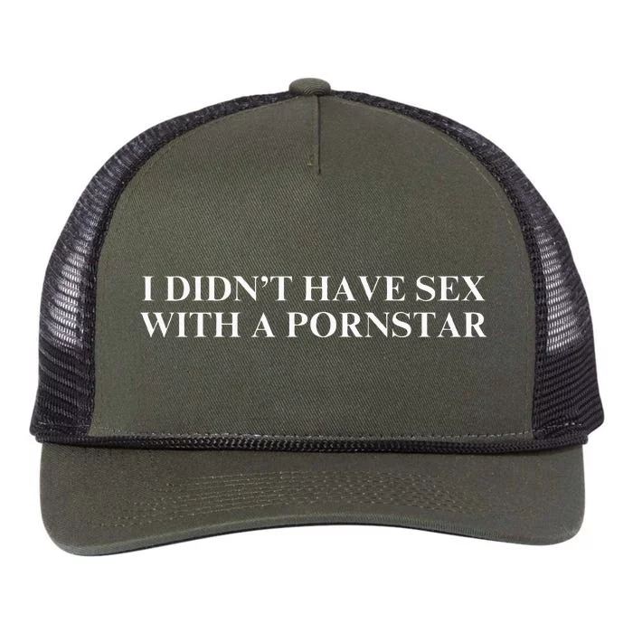 I DidnT Have Sex With A Pornstar Retro Rope Trucker Hat Cap