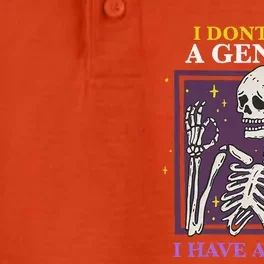 I Dont Have A Gender I Have Anxiety Enby Skeleton Dry Zone Grid Performance Polo