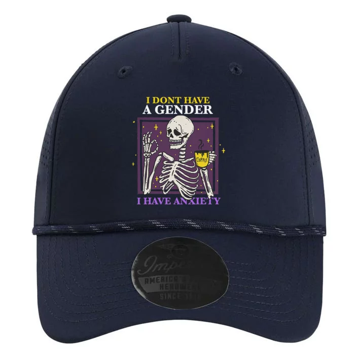 I Dont Have A Gender I Have Anxiety Enby Skeleton Performance The Dyno Cap