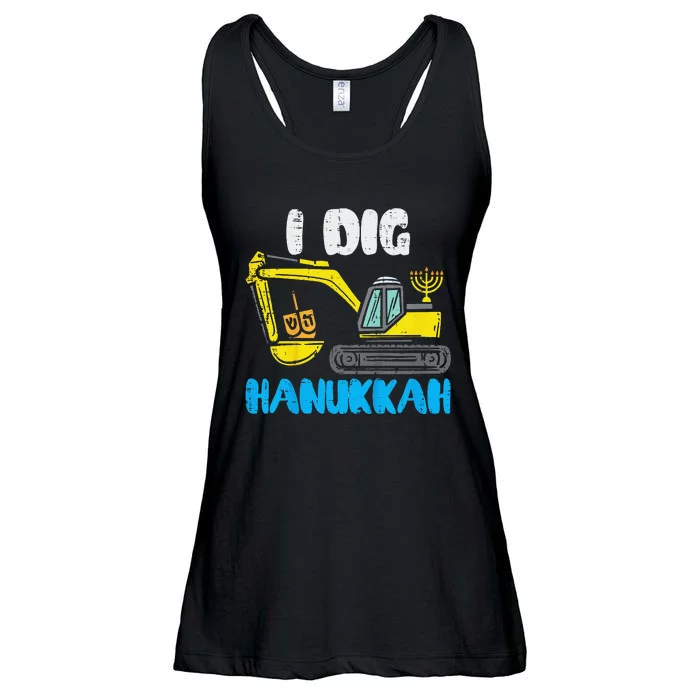 I Dig Hanukkah Excavator Construction Hanukkah Ladies Essential Flowy Tank