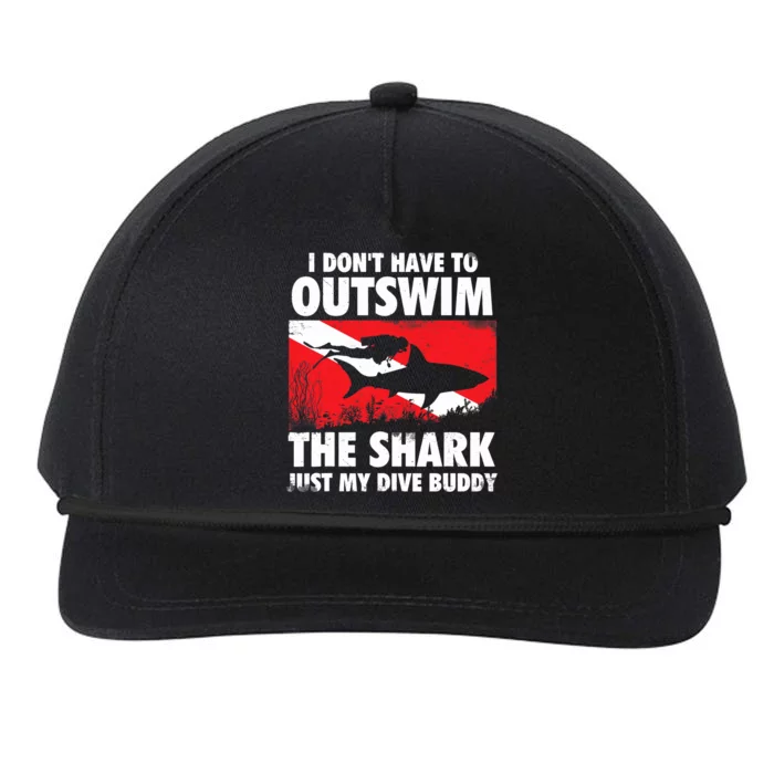 I Don't Have To Outswim The Shark - Scuba Diving Buddy Diver Snapback Five-Panel Rope Hat