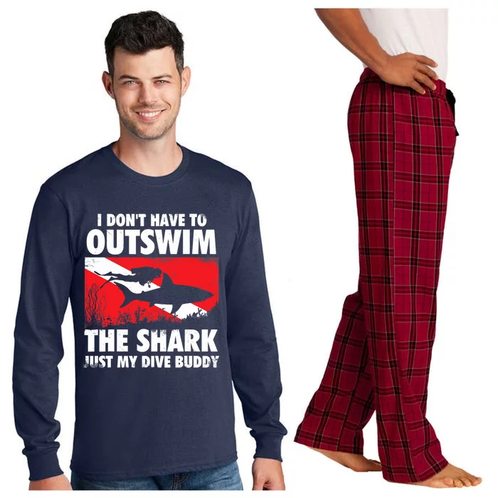 I Don't Have To Outswim The Shark - Scuba Diving Buddy Diver Long Sleeve Pajama Set