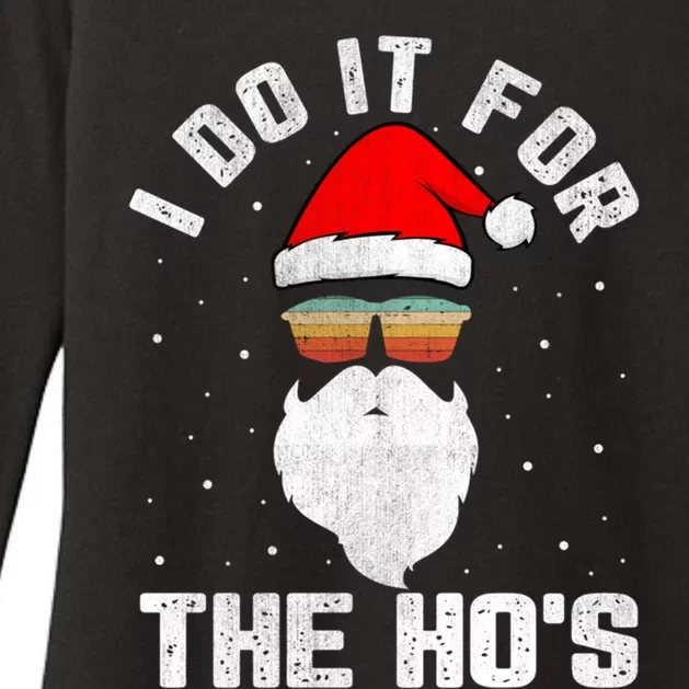 I Do It For The HoS Santa Face Retro Sunglasses Christmas Gift Womens CVC Long Sleeve Shirt