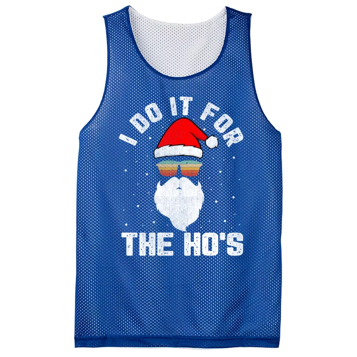 I Do It For The HoS Santa Face Retro Sunglasses Christmas Gift Mesh Reversible Basketball Jersey Tank