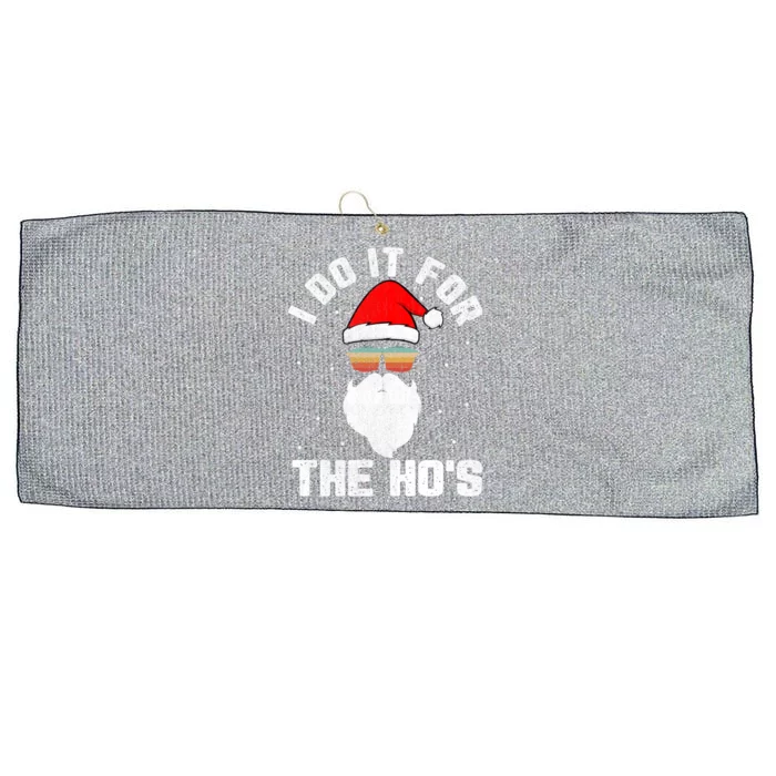 I Do It For The HoS Santa Face Retro Sunglasses Christmas Gift Large Microfiber Waffle Golf Towel