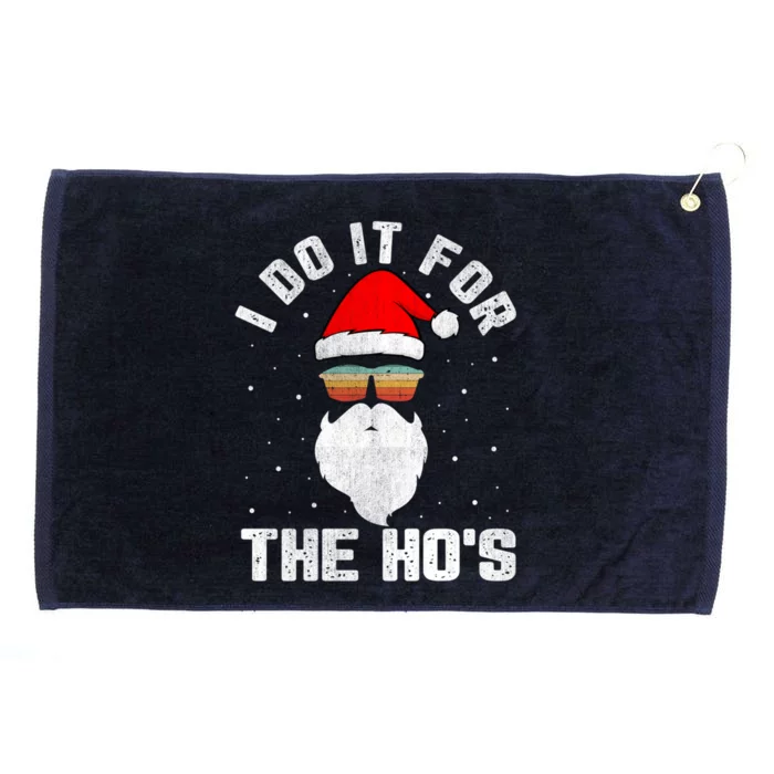 I Do It For The HoS Santa Face Retro Sunglasses Christmas Gift Grommeted Golf Towel