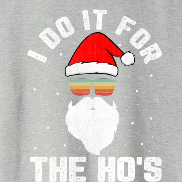 I Do It For The HoS Santa Face Retro Sunglasses Christmas Gift Women's Crop Top Tee