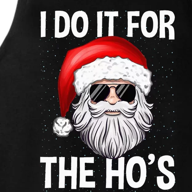 I Do It For The Ho's Funny Inappropriate Christmas Santa Ladies Tri-Blend Wicking Tank