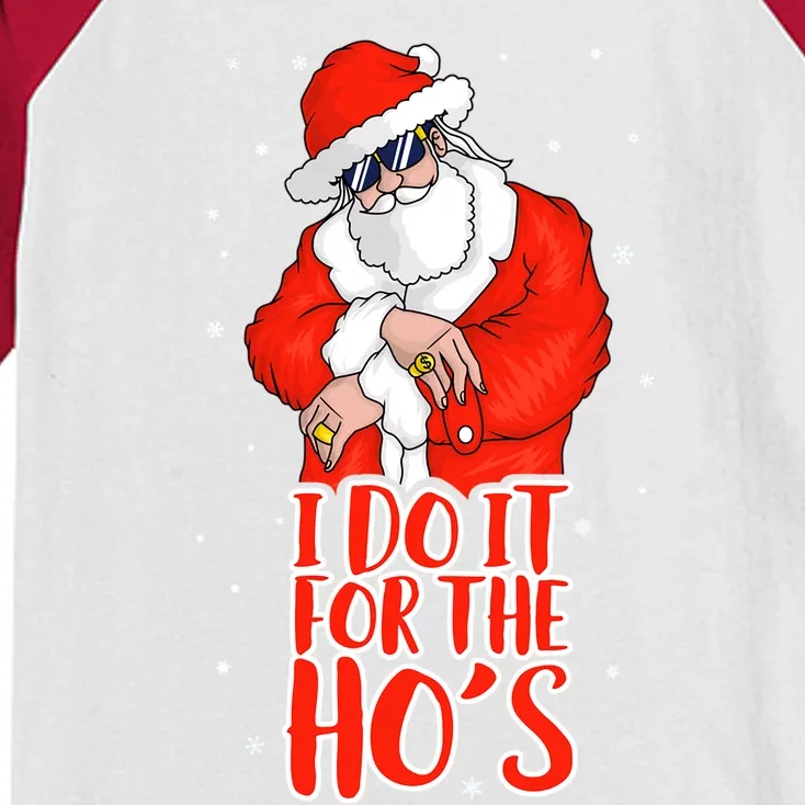 I Do It For The HoS Inappropriate Funny Christmas Adult Gift Kids Colorblock Raglan Jersey