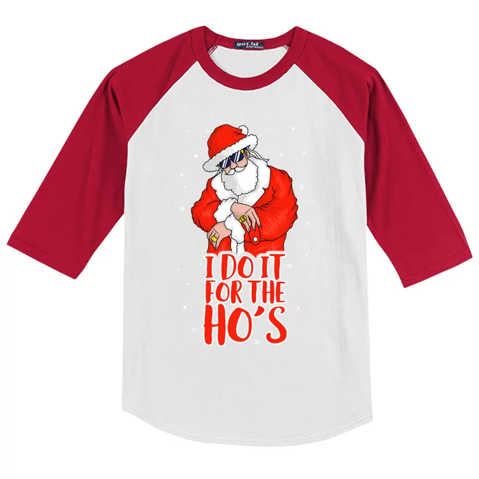 I Do It For The HoS Inappropriate Funny Christmas Adult Gift Kids Colorblock Raglan Jersey