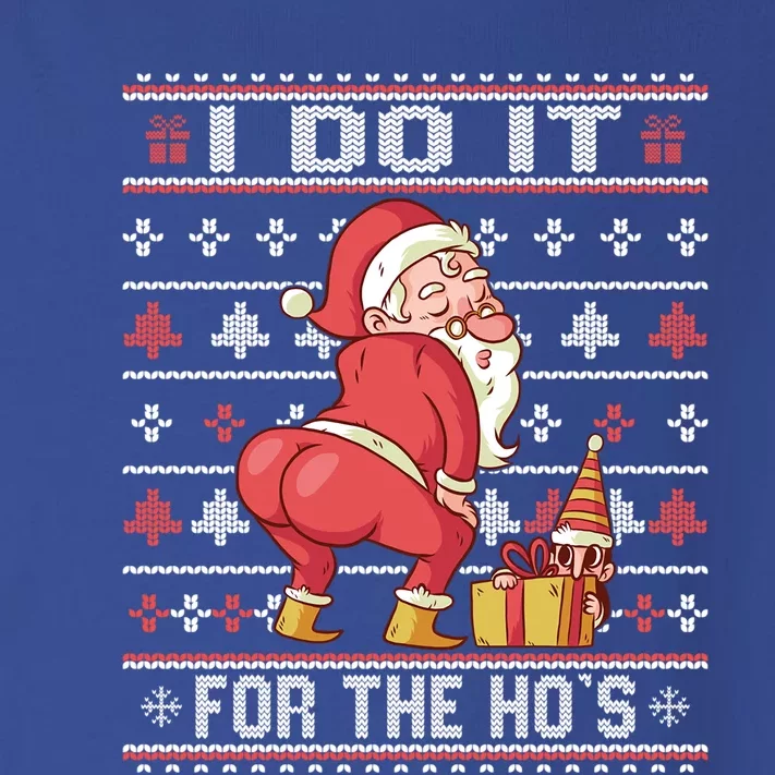 I Do It For The Hos Twerking Santa Rude Christmas Sweater Gift Toddler Long Sleeve Shirt