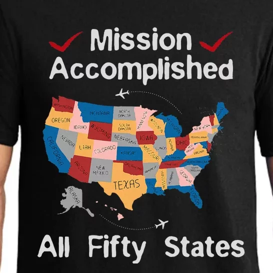 I Did It! Visit All 50 Usa States Design Road Trip Vacation Pajama Set